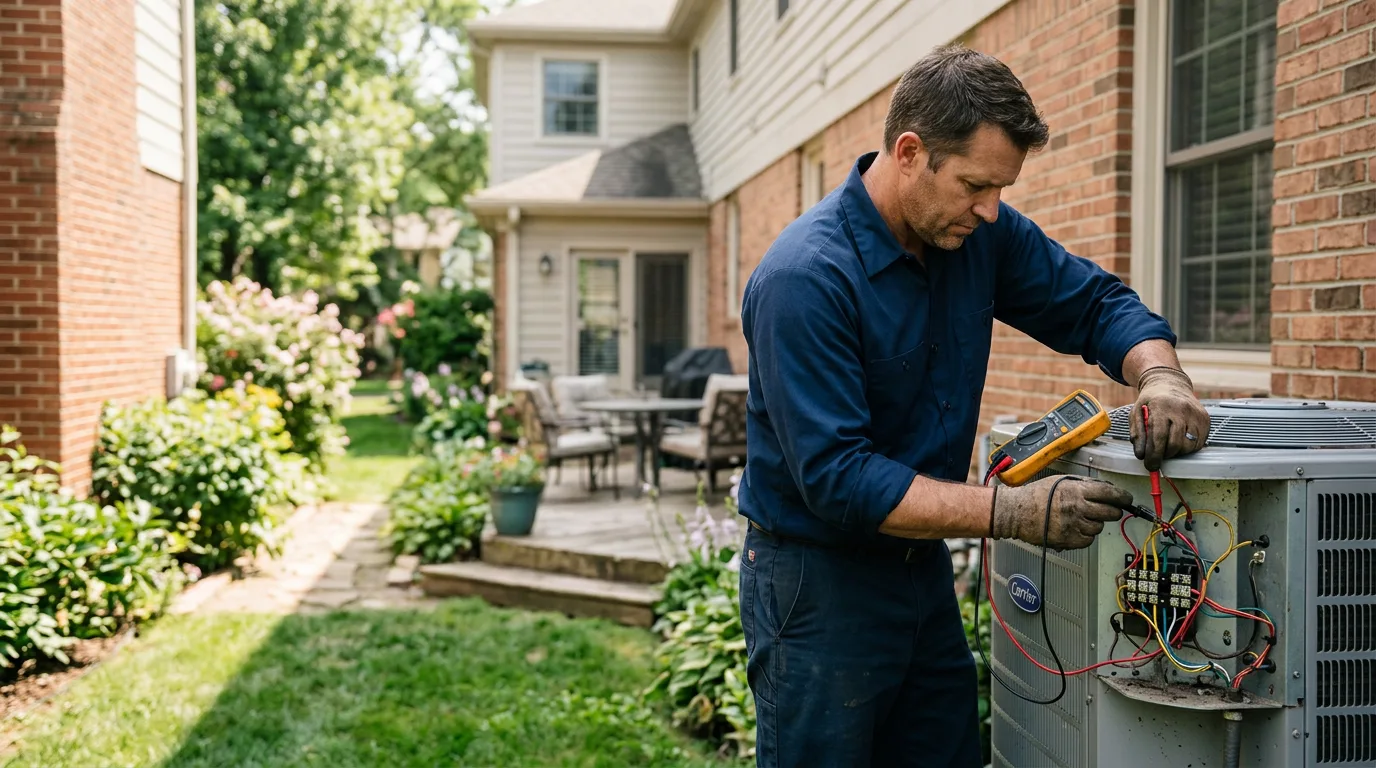 HVAC technician working near Santaquin, UT